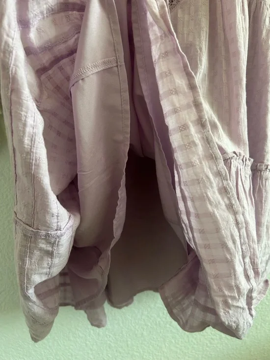 AE Pintuck Ruffle Babydoll Mini
Dress Lilac Ruffle Tiered Dress Spring Cottage - Picture 6 of 12